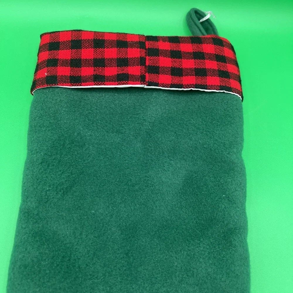 Disney embroidered Mickey‎ Mouse snowflakes, Christmas Stocking green/red/black